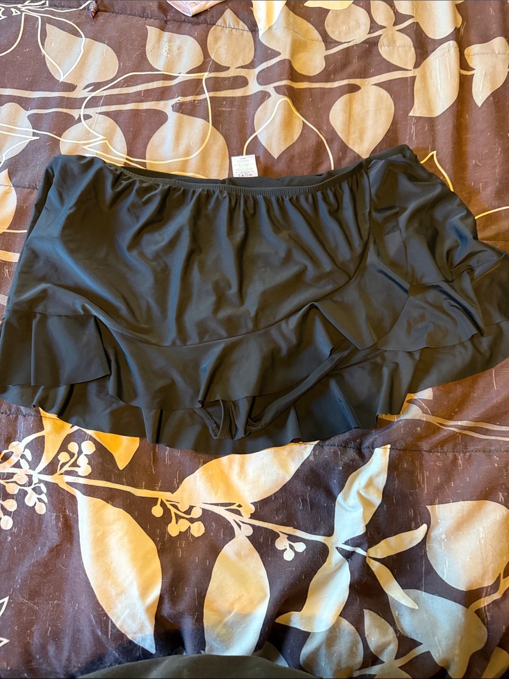 Catalina Black Ruffled Swim Skirt
